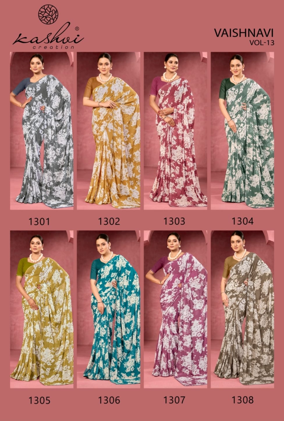 Vaishnavi Vol 13 Kashvi Creation Georgette Sarees Wholesale Price