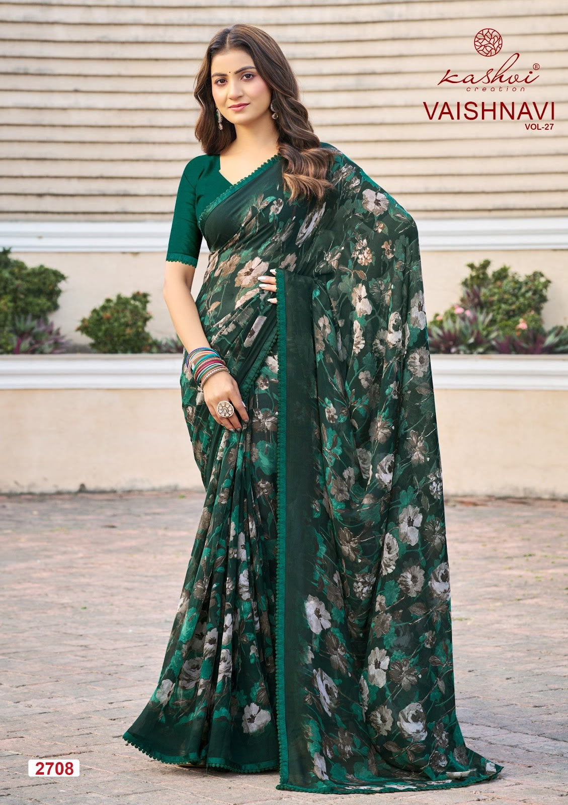 Vaishnavi Vol 27 Kashvi Creation Georgette Sarees Manufacturer Gujarat