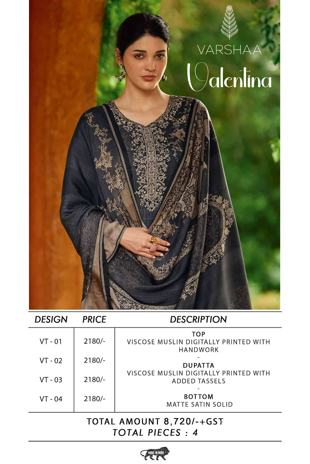 Valentina Varshaa Viscose Muslin Pant Style Suits Supplier Ahmedabad