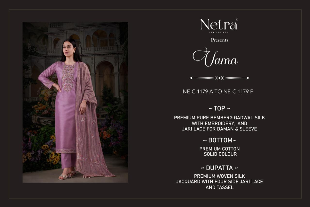 Vama Netra Gadwal Silk Pant Style Suits Wholesale Rate