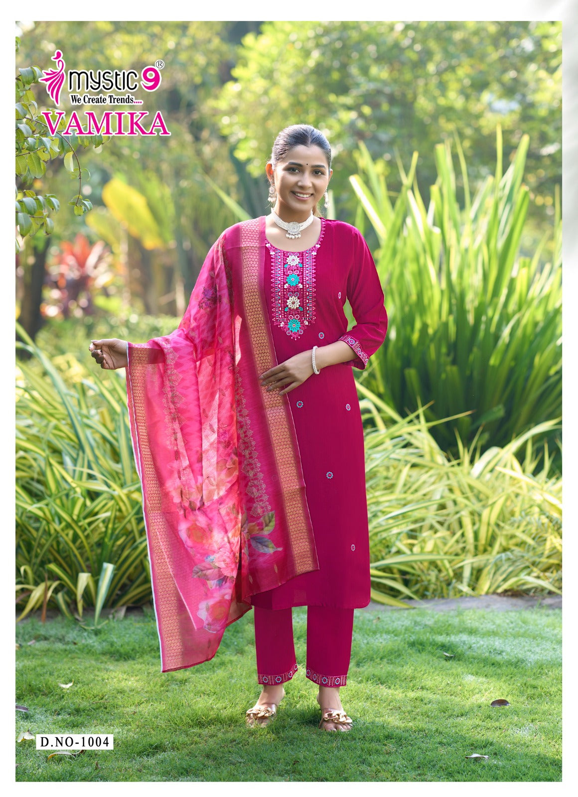 Vamika Vol 1 Mystic 9 Silk Readymade Pant Style Suits Manufacturer