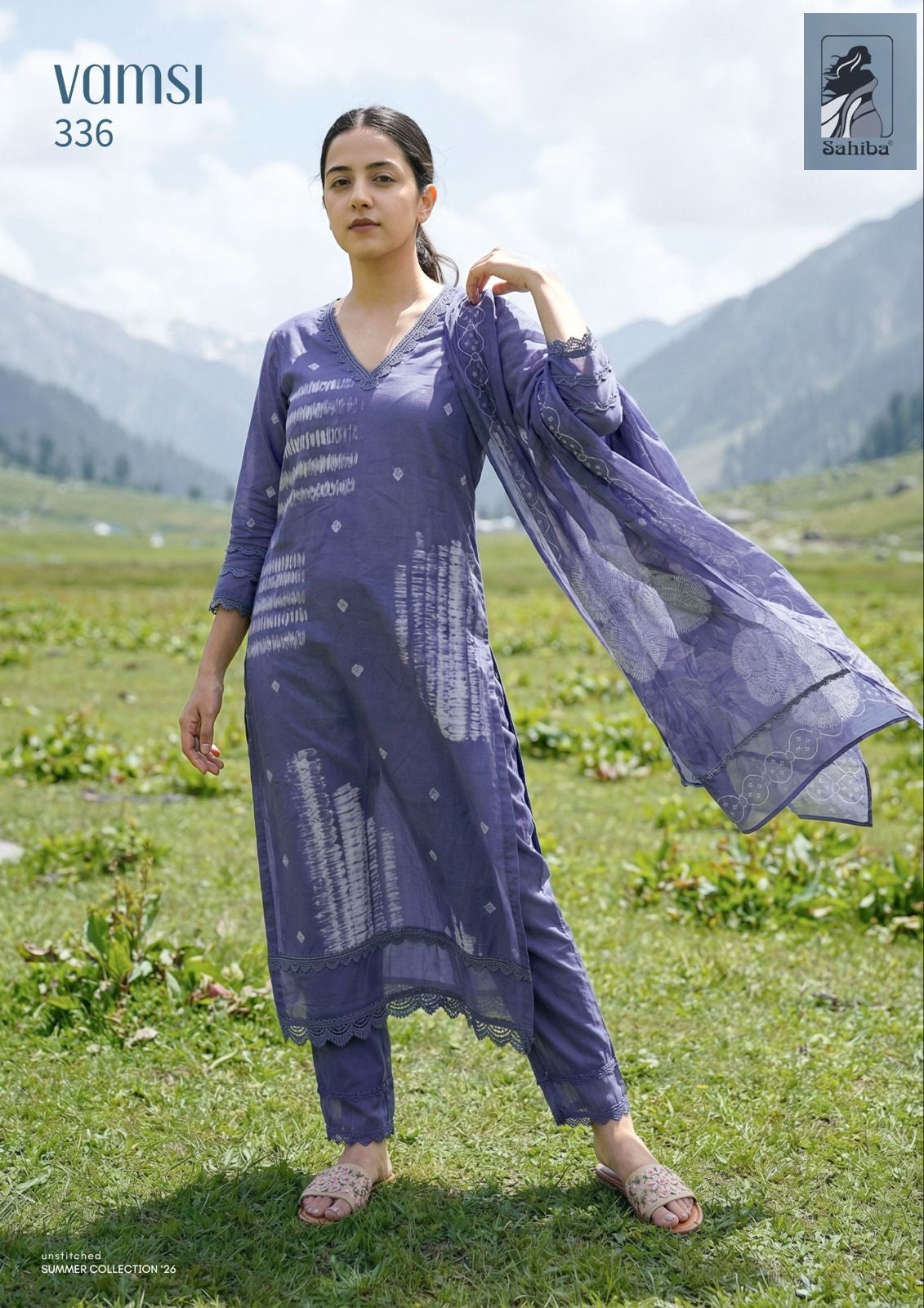 Vamsi Sahiba Cotton Lawn Pant Style Suits Manufacturer Gujarat