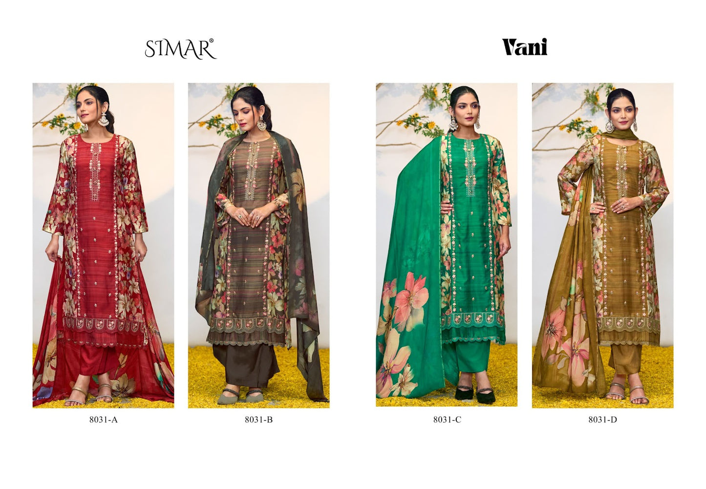 Vani 8031 Simar Viscose Muslin Pant Style Suits Wholesale Price