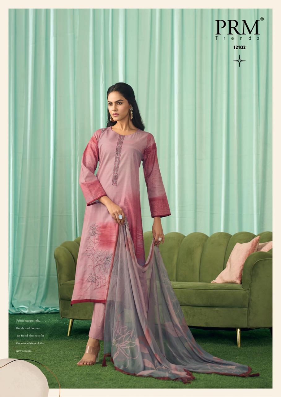 Vanilla Prm Trendz Pure Cotton Pant Style Suits Exporter India