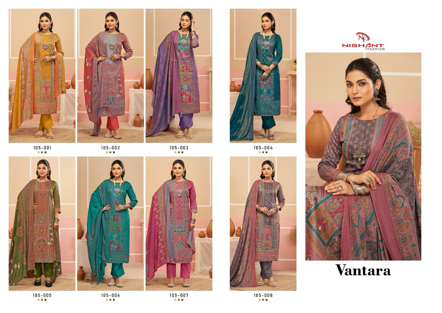 Vantara Nishant Fashion Jam Silk Pant Style Suits Supplier India