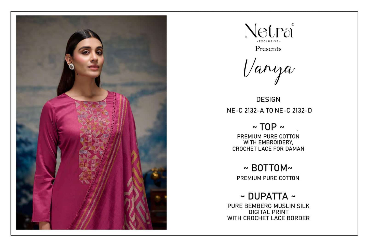 Vanya Netra Cotton Pant Style Suits Wholesale Price