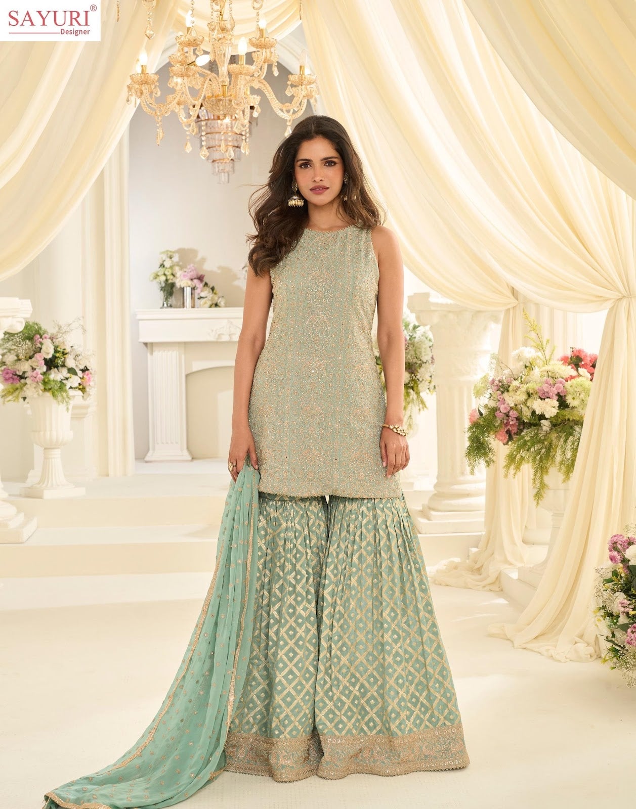 Vanya Sayuri Georgette Readymade Sharara Suits Supplier Gujarat