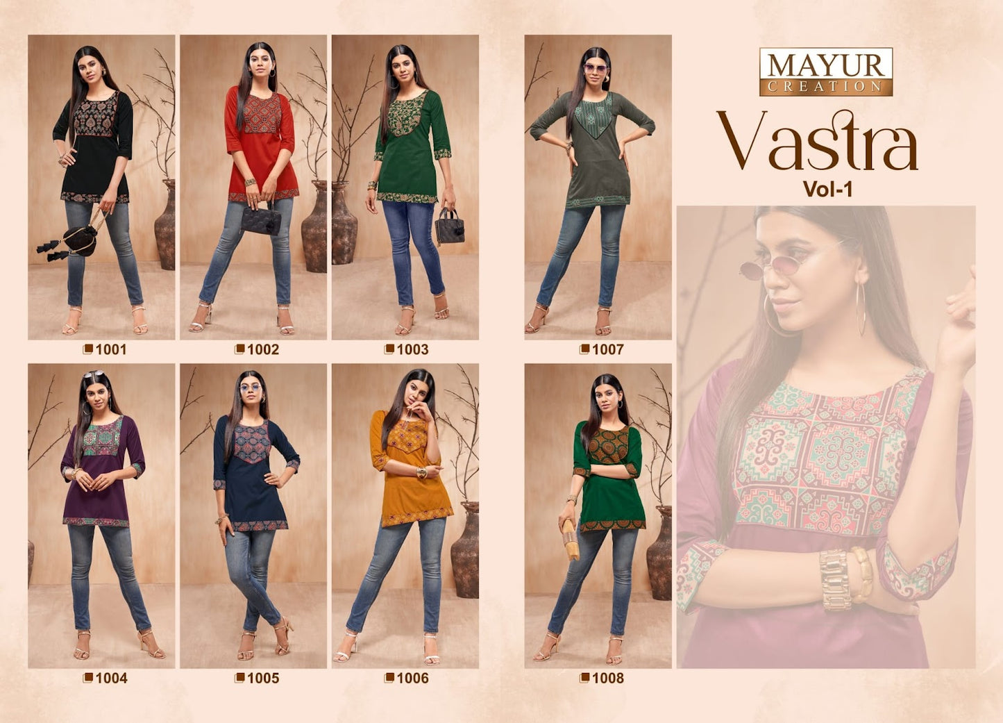 Vastra Vol 1 Mayur Creation Poplin Short Kurtis Manufacturer India
