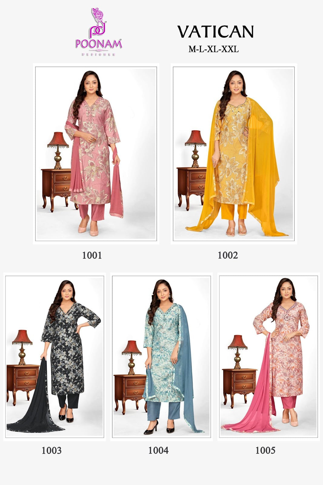 Vatican Poonam Designer Readymade Pant Style Suits Wholesaler India