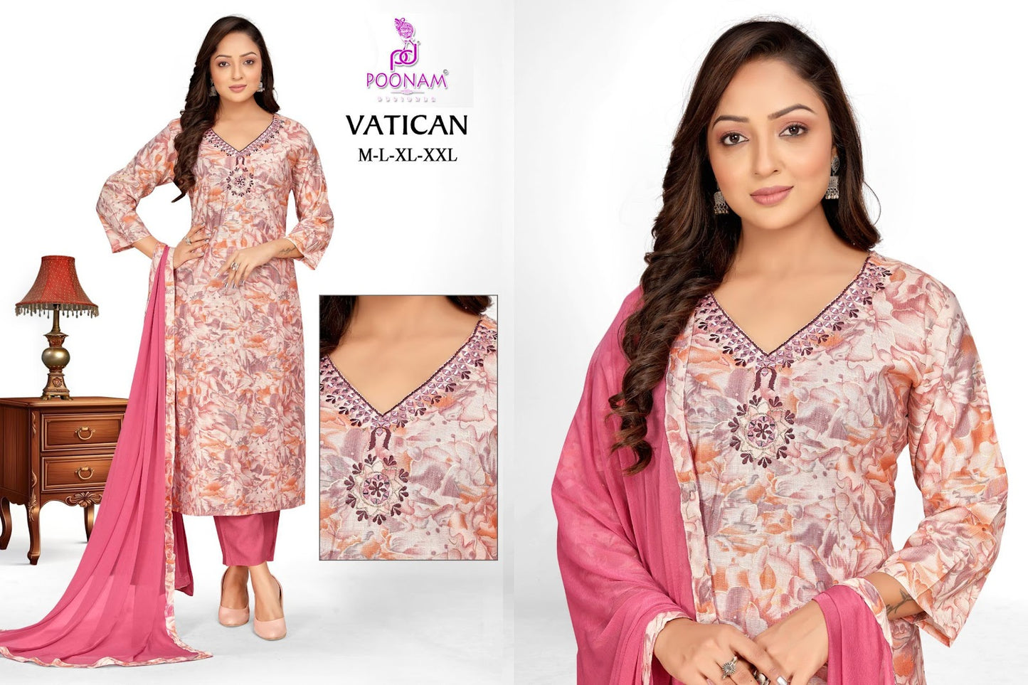 Vatican Poonam Designer Readymade Pant Style Suits Wholesaler India