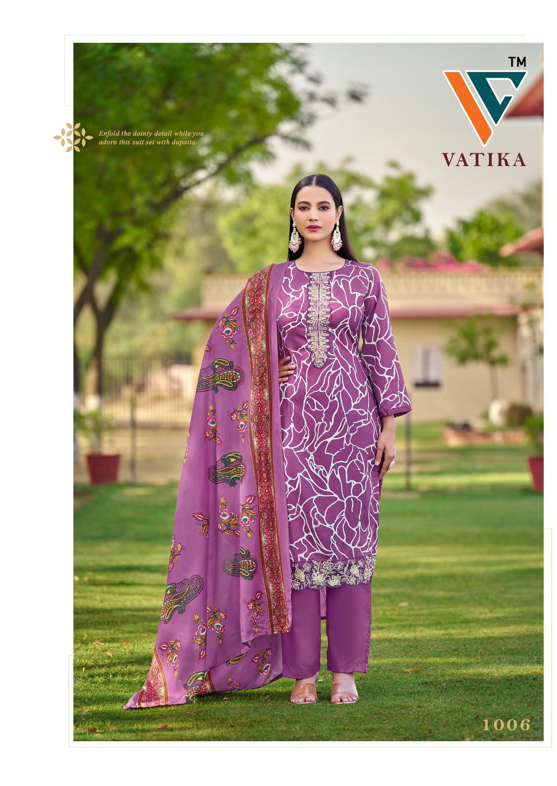 Vatika Vol 1 Cotton Patch Work Vandana Creation Karachi Salwar Suits Wholesaler Gujarat