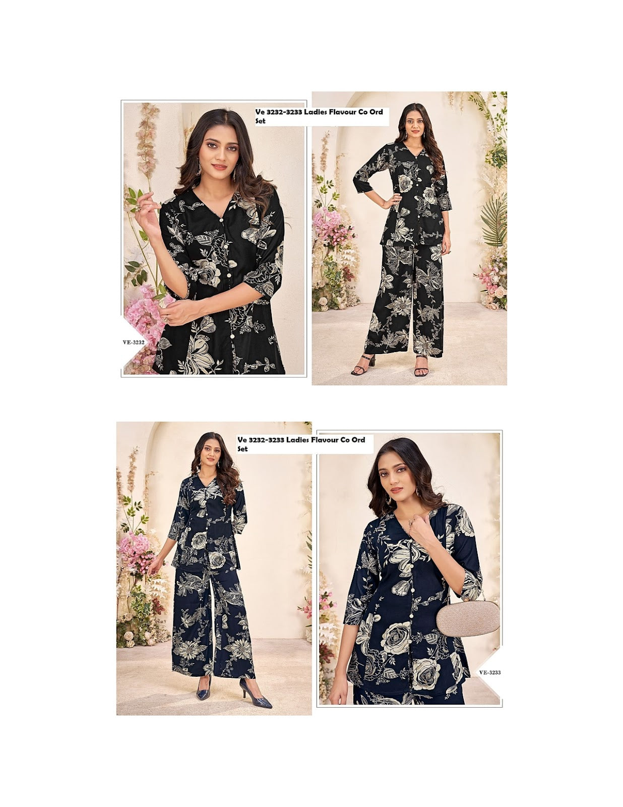Ve 3232-3233 Ladies Flavour Rayon Co Ord Set Supplier Gujarat