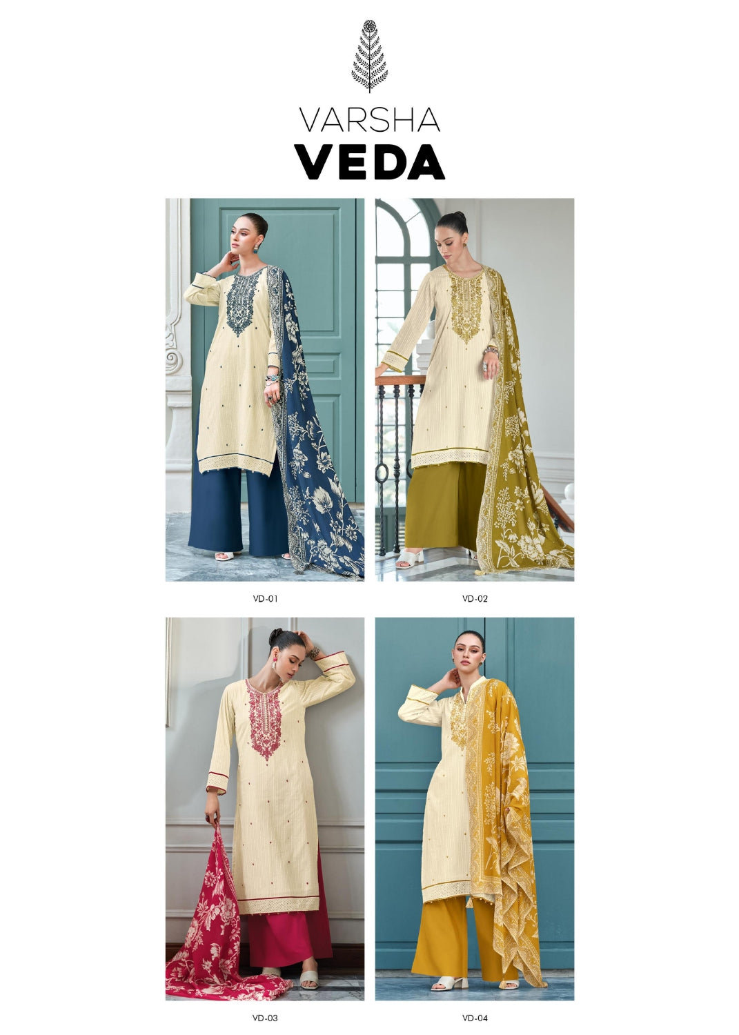 Veda Varsha Fashions Cotton Plazzo Style Suits
