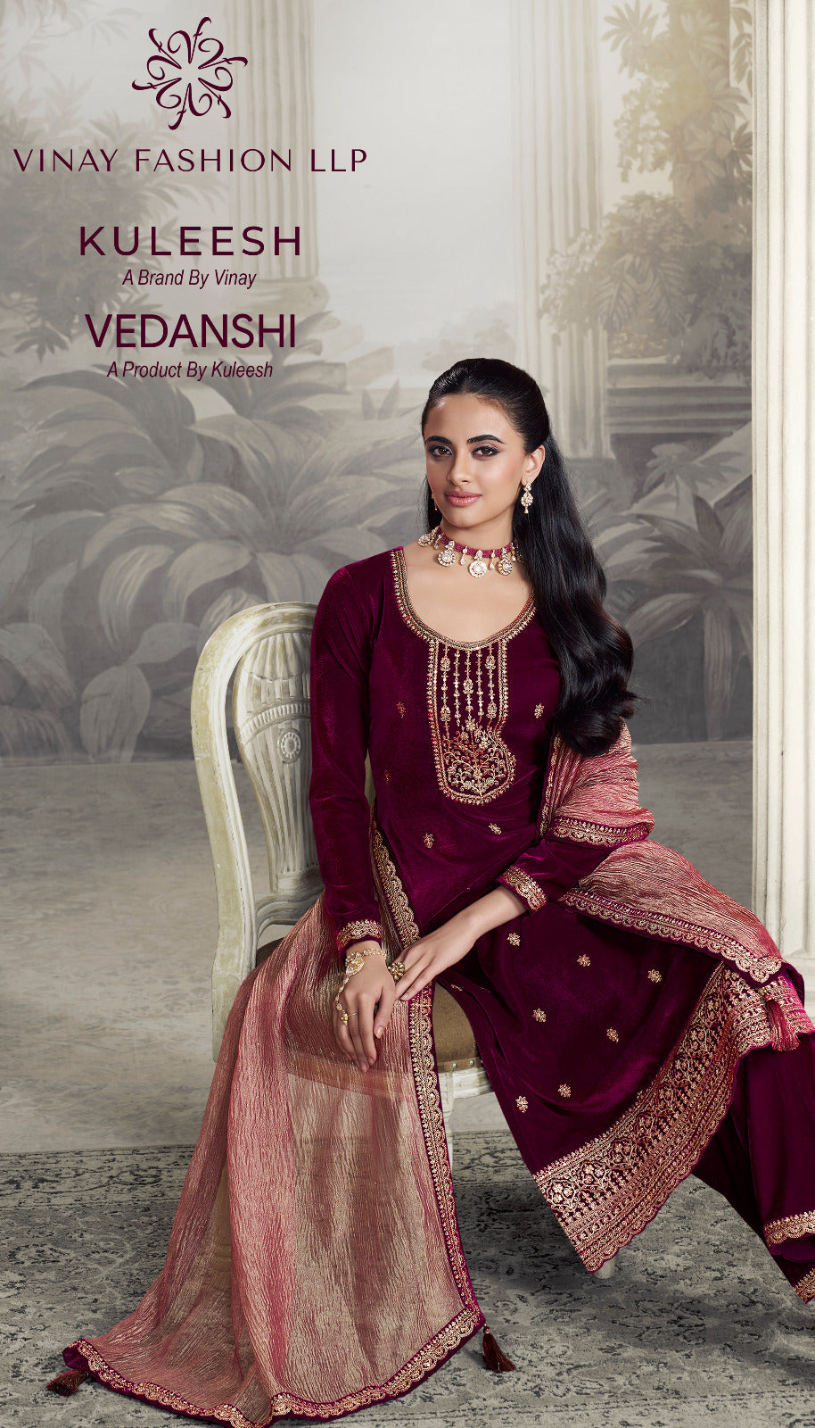 Vedanshi Vinay Fashion Llp Velvet Suits Wholesale Price