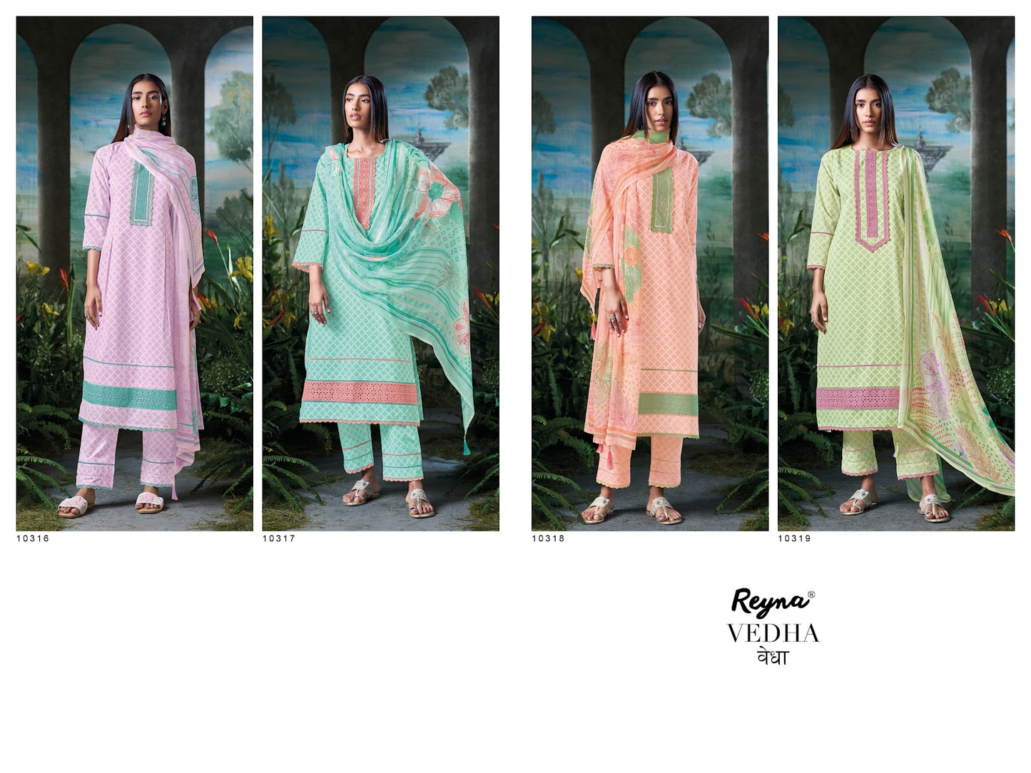 Vedha Reyna Cotton Pant Style Suits Exporter