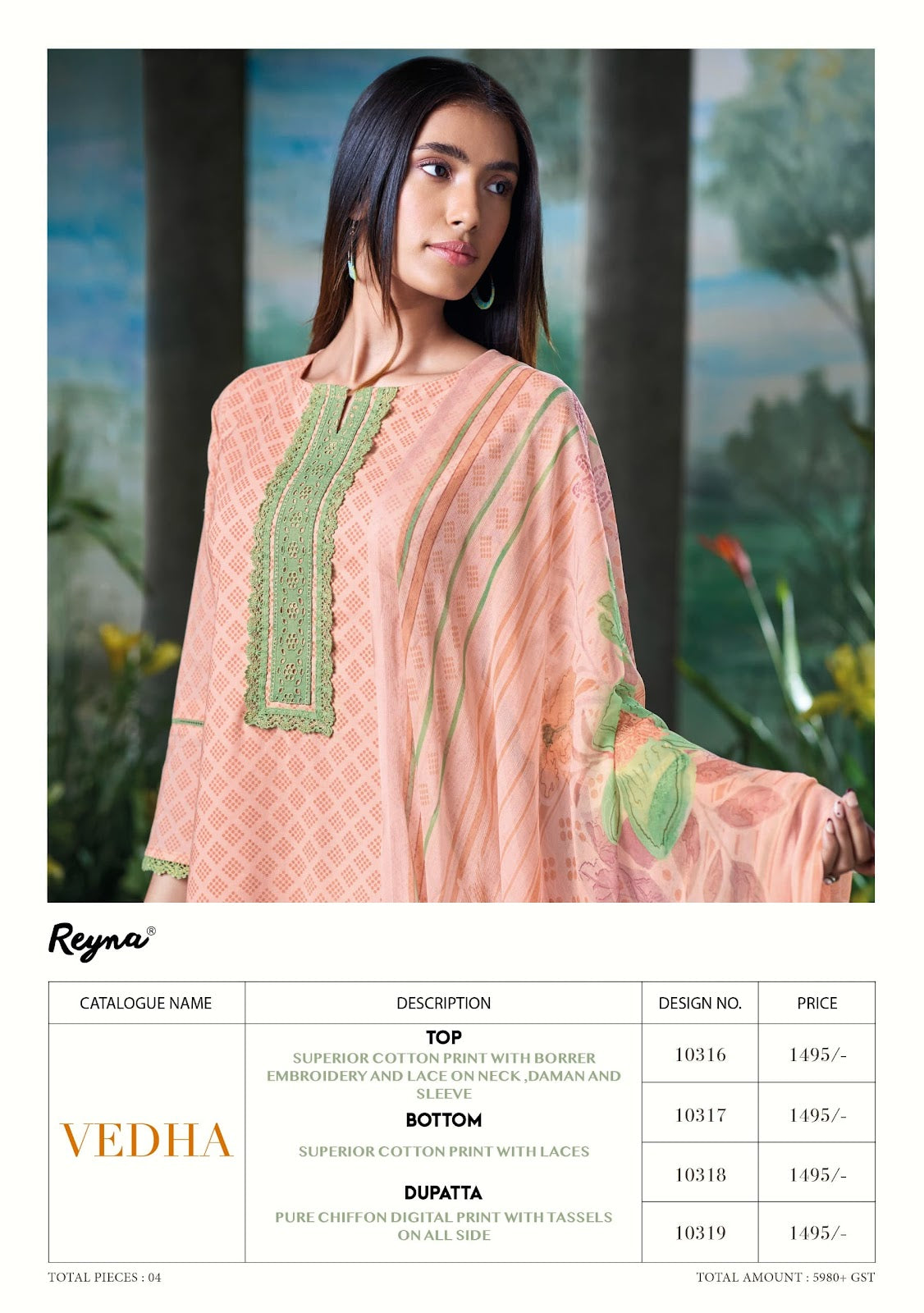 Vedha Reyna Cotton Pant Style Suits Exporter