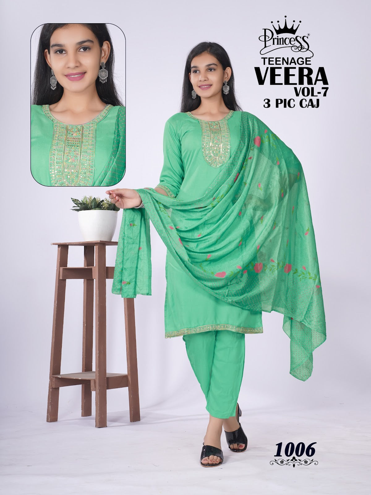 Veera Vol 7 Teenage Princess Creation Rayon Girls Readymade Pant Suits Supplier Gujarat