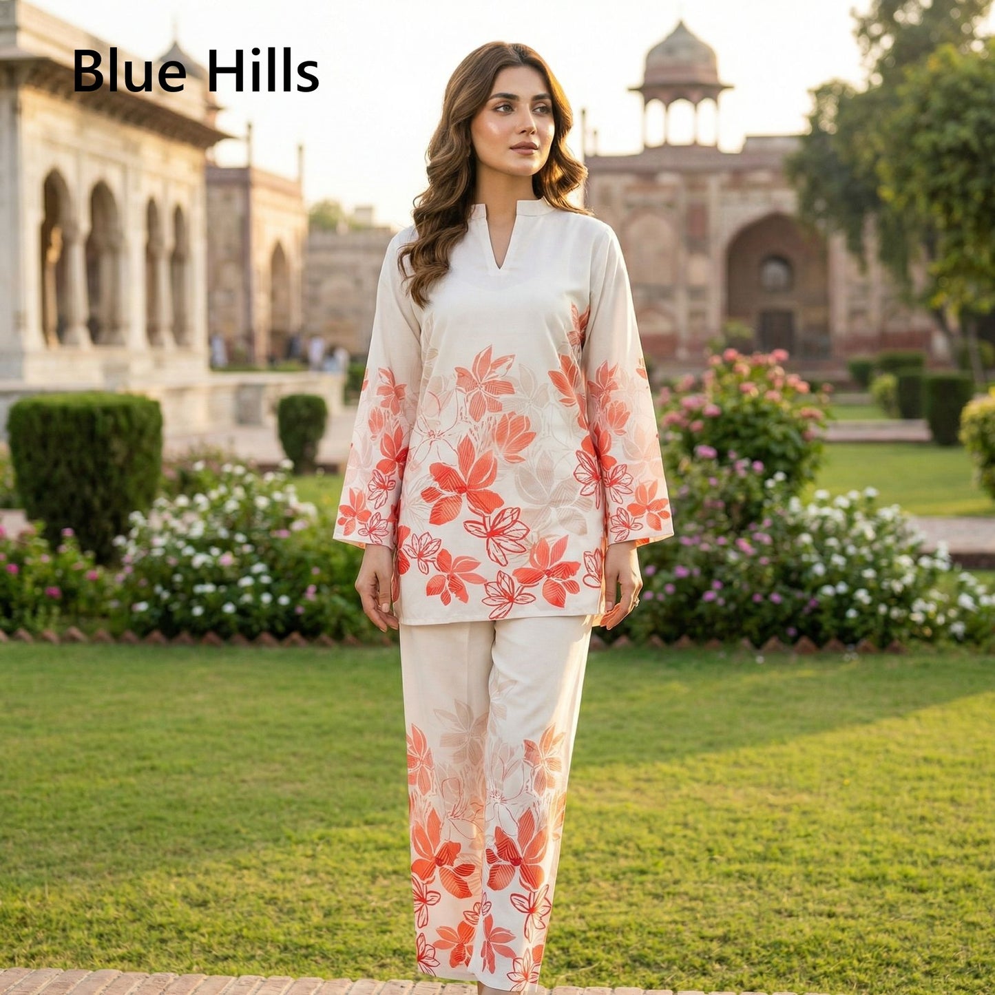 Velora Vogue Turkish Blue Hills Linen Cotton Co Ord Set Wholesale