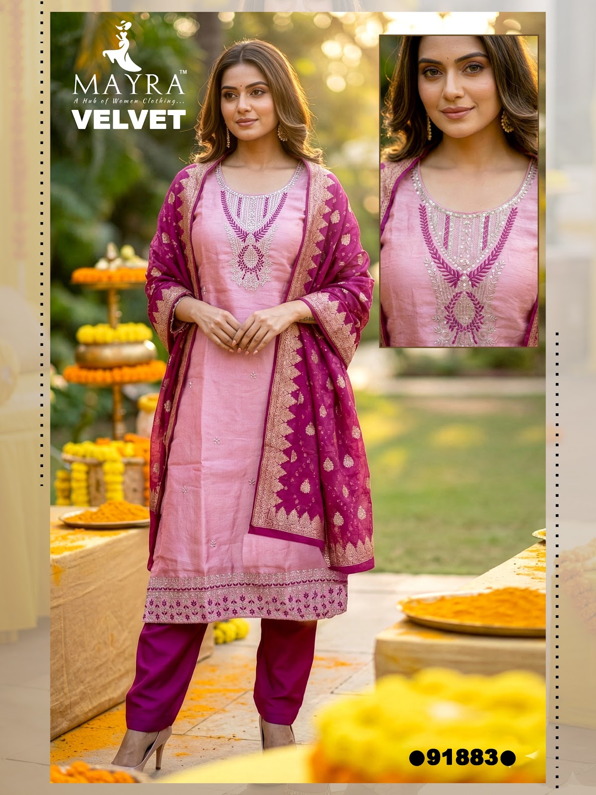 Velvet Mayra Sartin Readymade Pant Style Suits Exporter Ahmedabad
