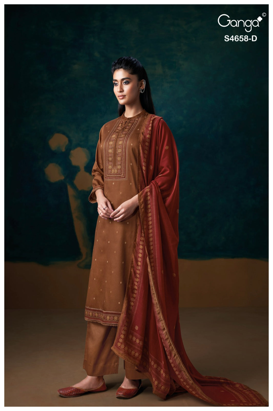 Venisha S4658 Ganga Cotton Satin Pant Style Suits Wholesaler