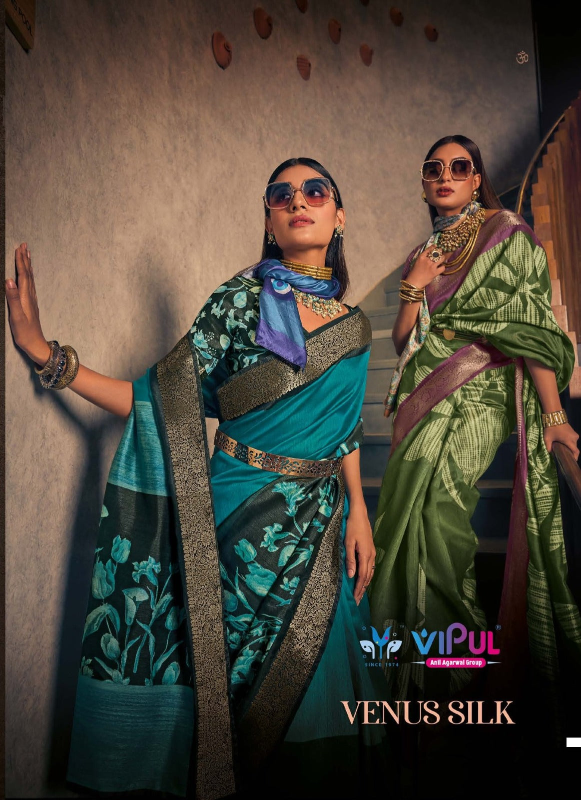 Venus Silk Vipul Two Tone Sarees Wholesale