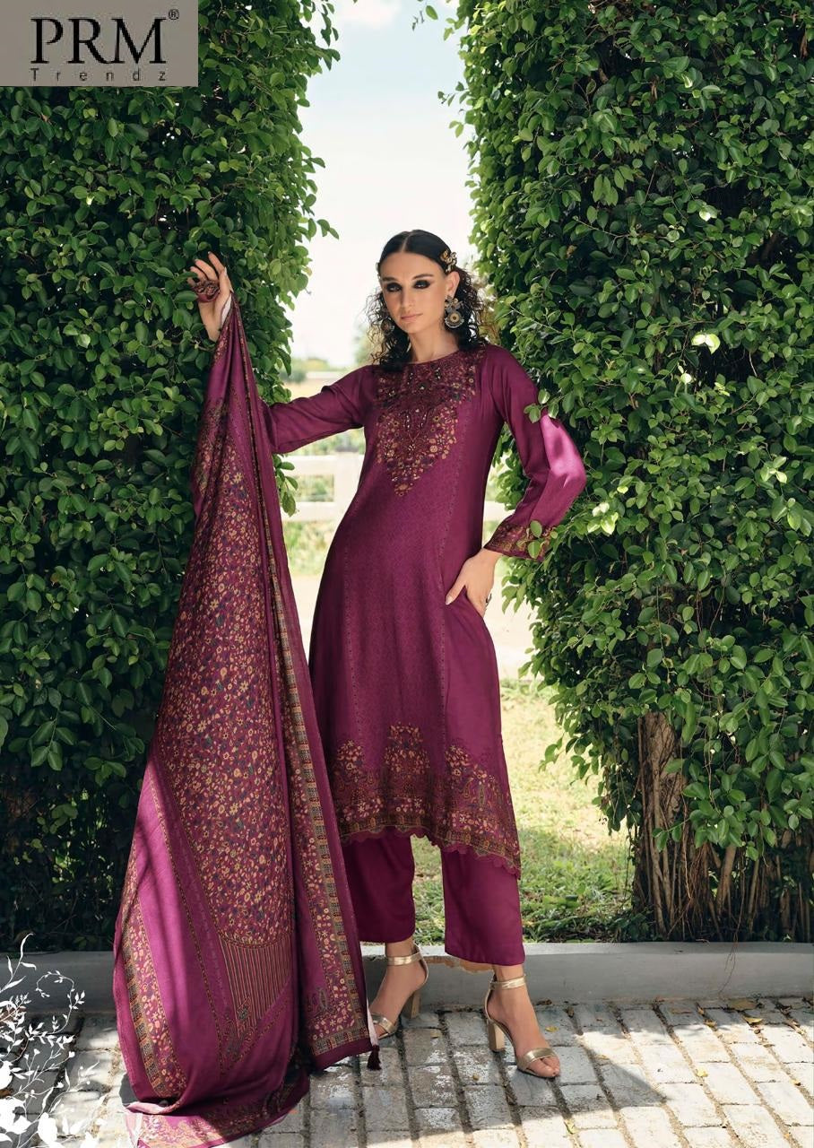 Verra Prm Trendz Viscose Pashmina Suits Supplier Gujarat