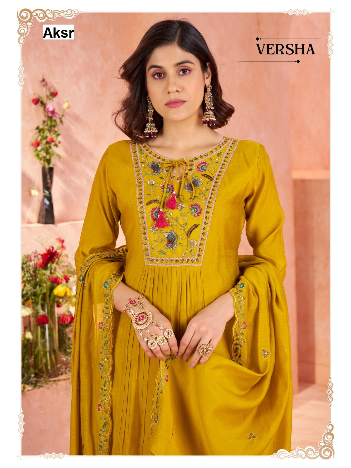 Versha Aksr Chanderi Readymade Plazzo Style Suits Manufacturer India