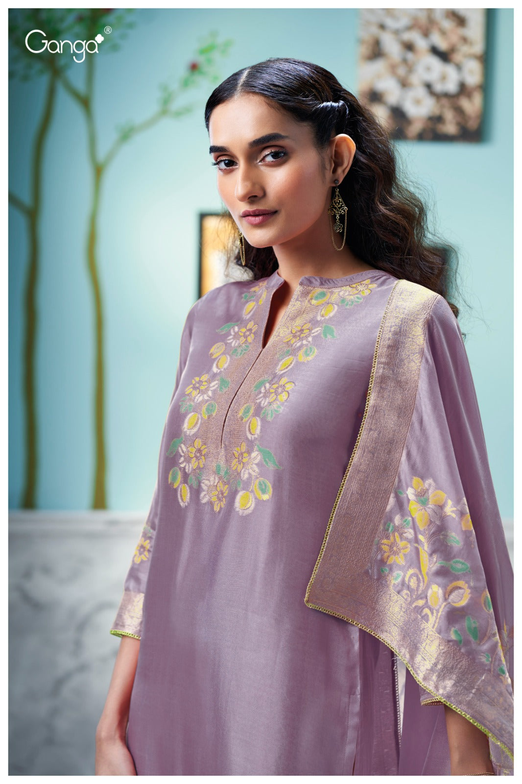 Vespera 3758 Ganga Premium Viscose Plazzo Style Suits Wholesaler India