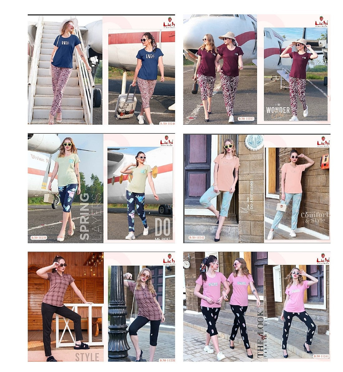 Viara 2 Lichi Hosiery Capri Night Suits