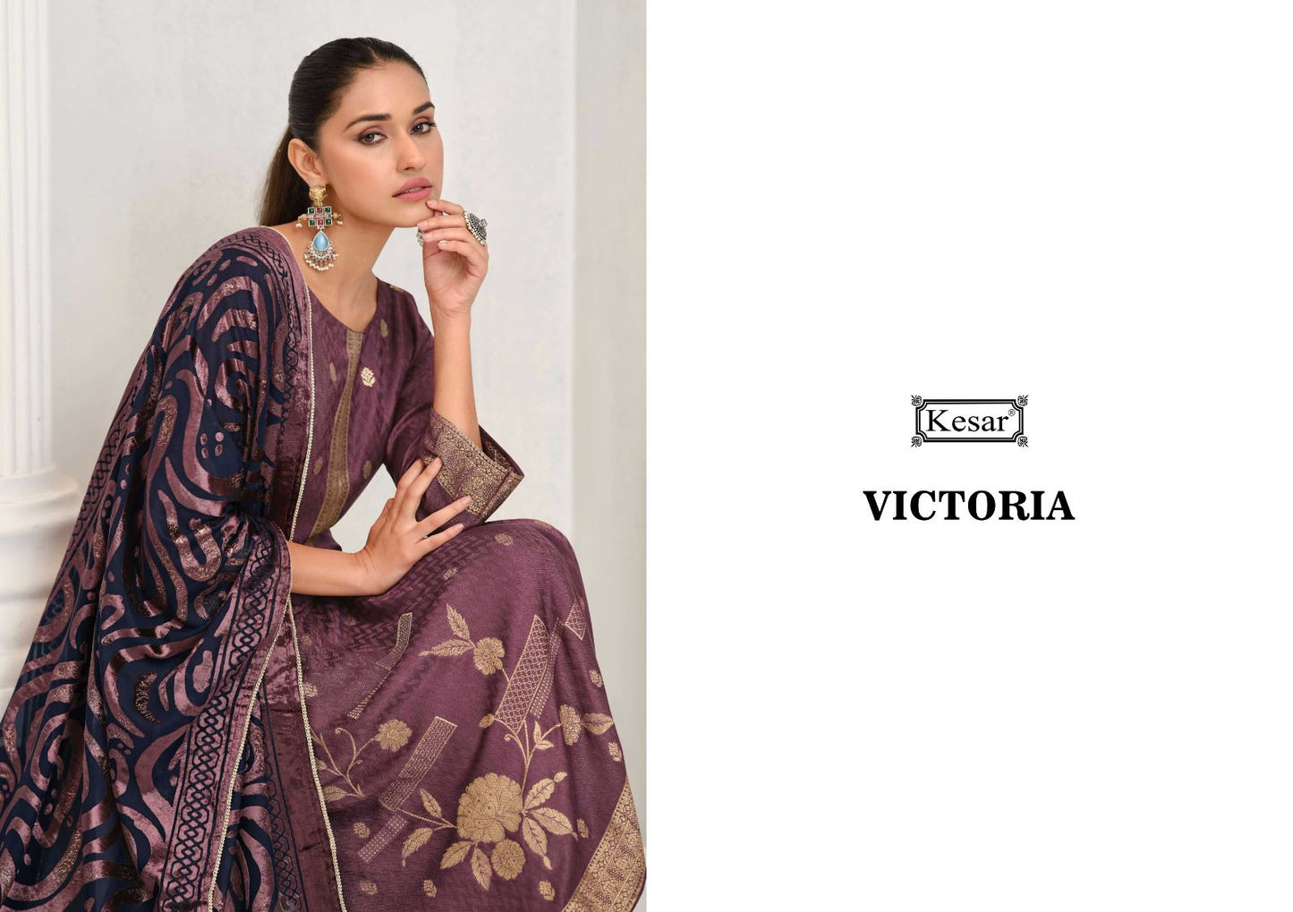 Victoria Kesar Pashmina Suits Exporter Gujarat