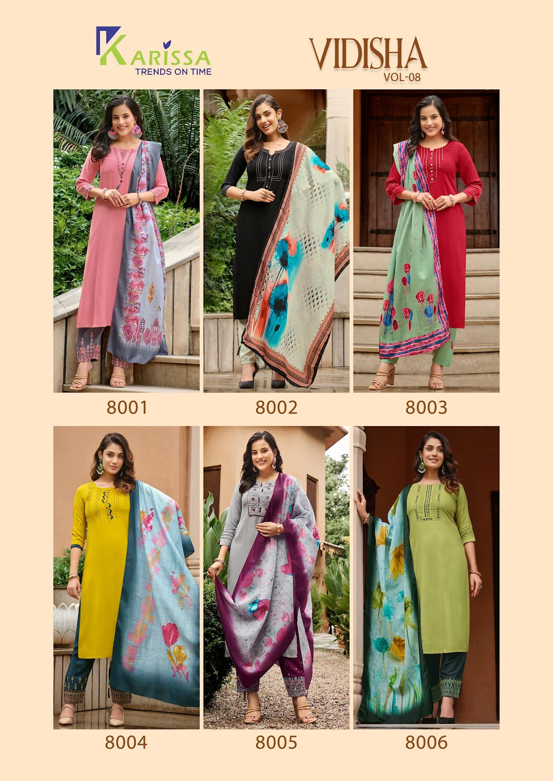 Vidisha Vol 8 Karissa Liva Rayon Readymade Pant Style Suits