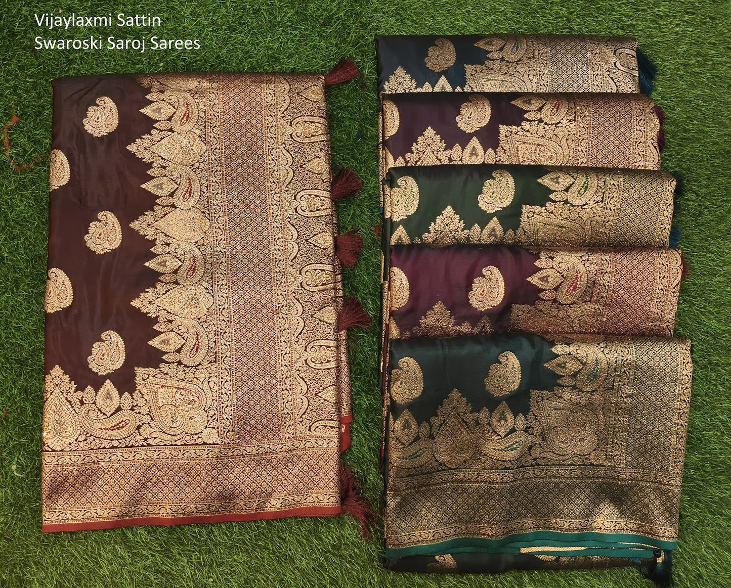 Vijaylaxmi Sattin Swaroski Saroj Swarovski Sarees Wholesale Price