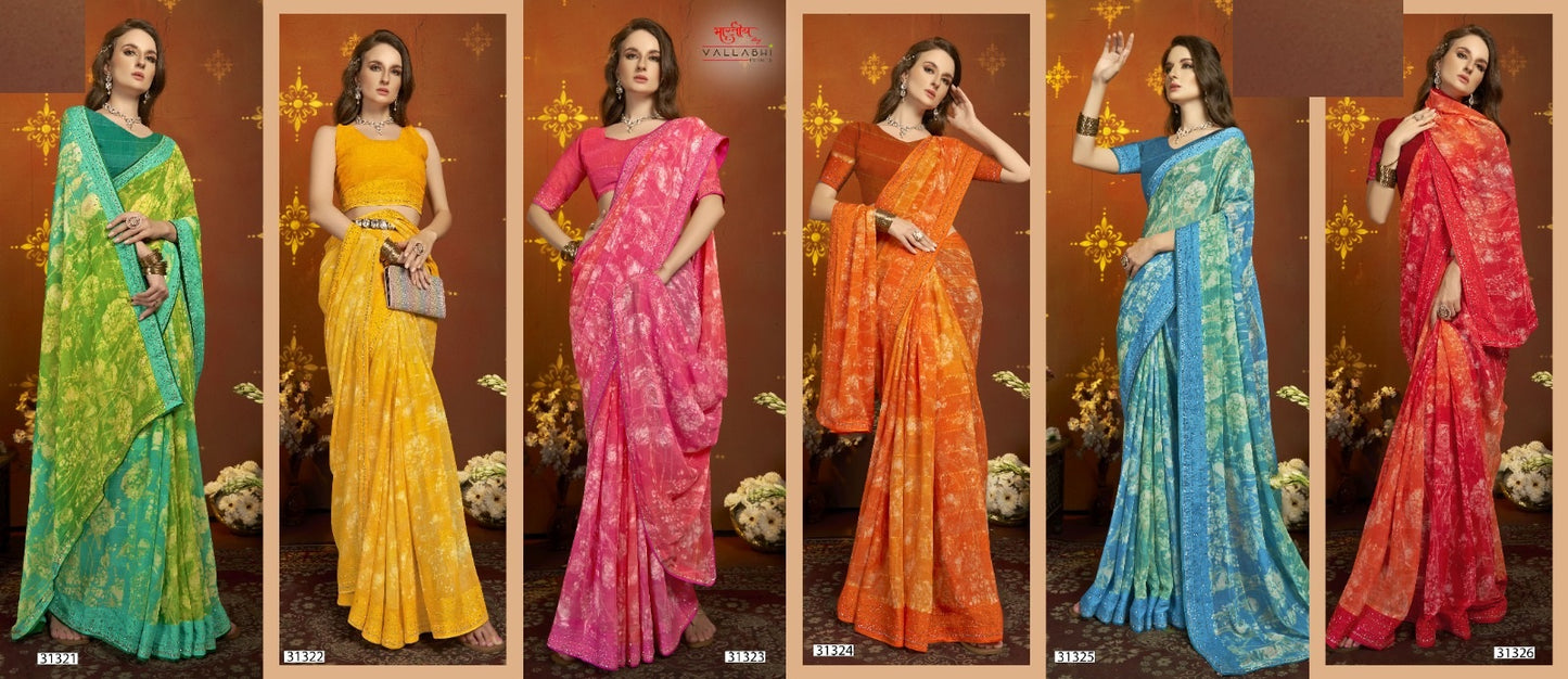 Vilokita Vol 4 Vallabhi Prints Georgette Sarees Wholesaler