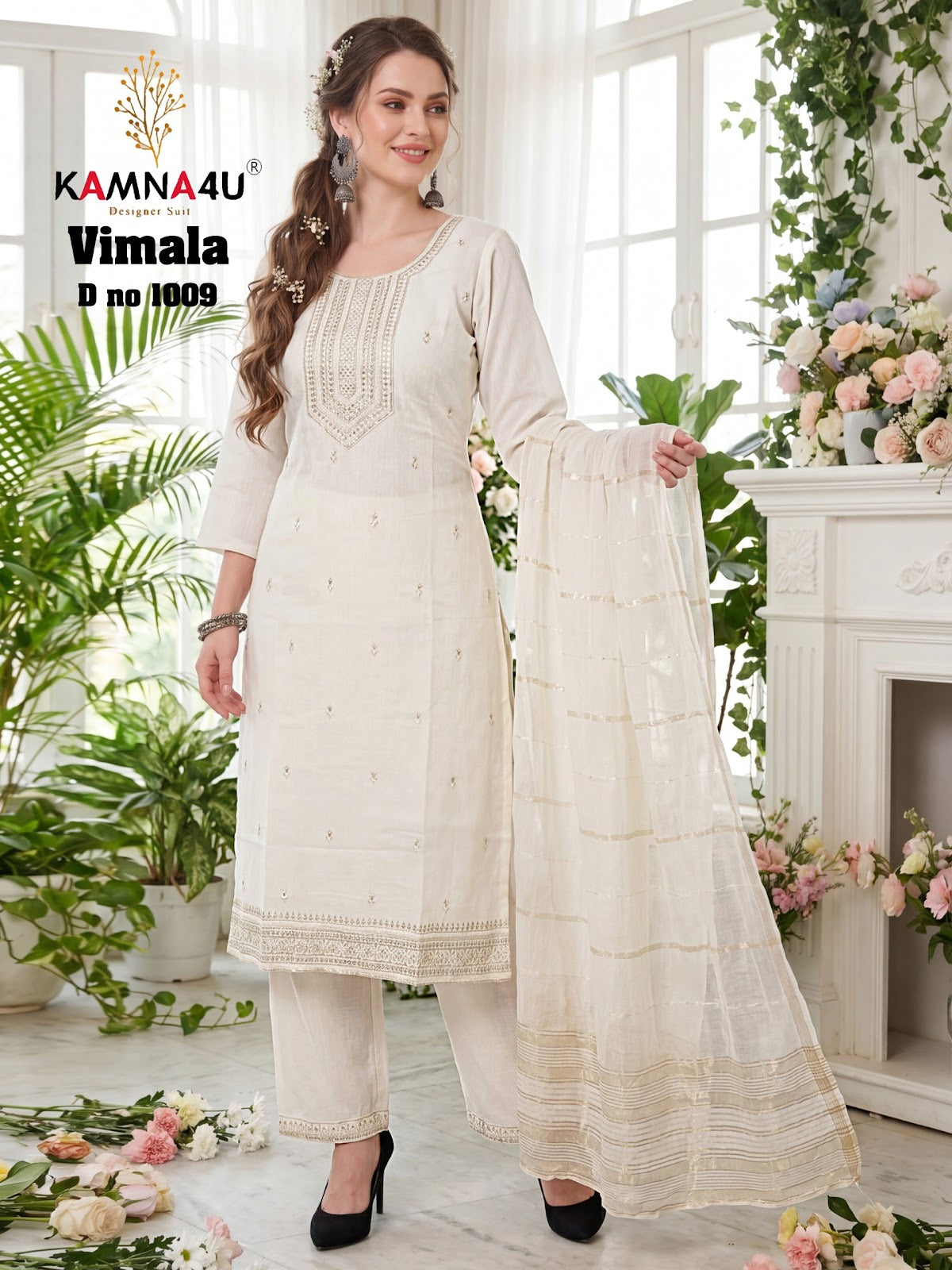 Vimala Kamna4U Vertican Readymade Pant Style Suits Wholesale
