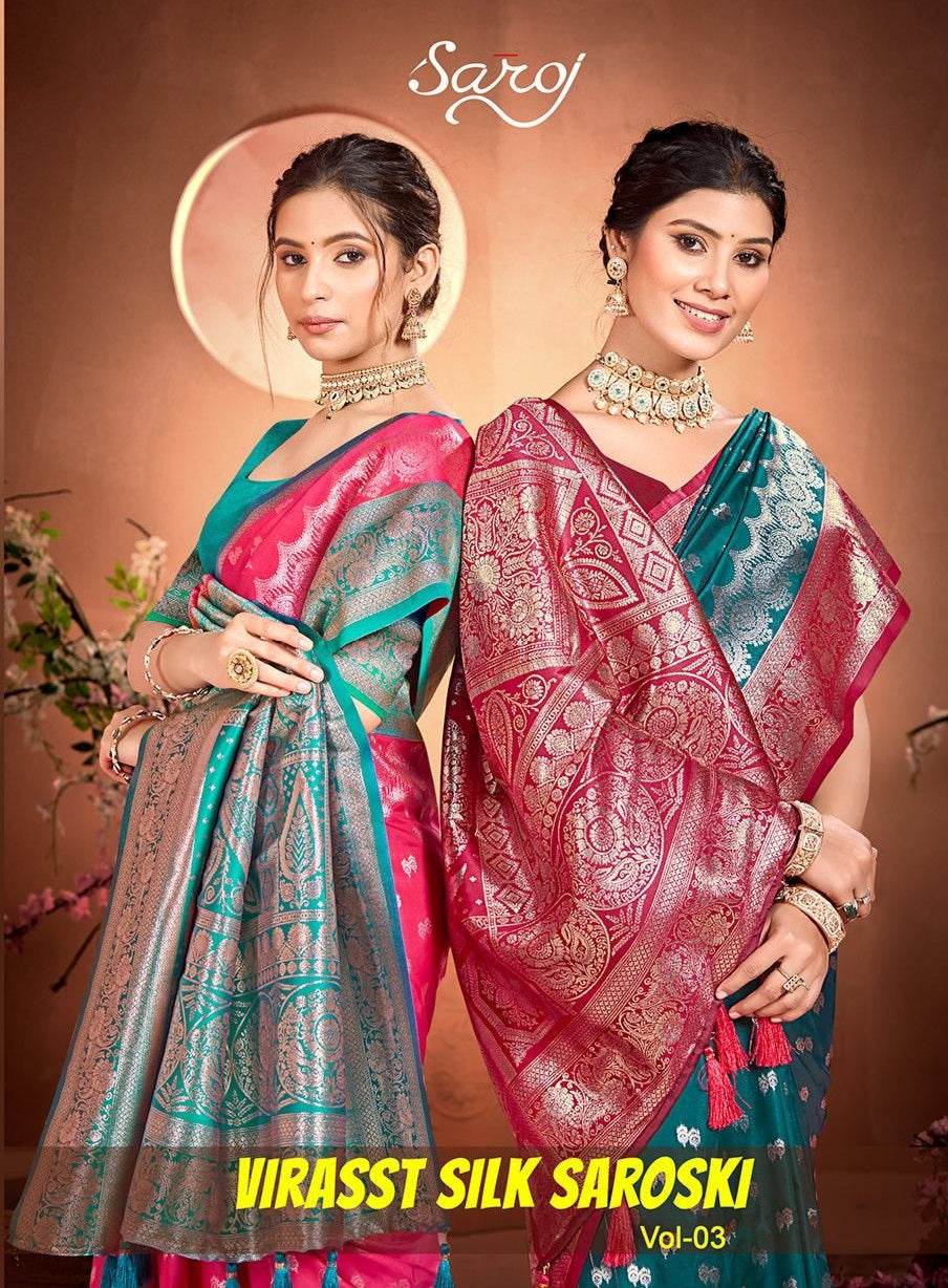 Virasat Silk Saroski Vol 3 Saroj Sarees Wholesaler Gujarat