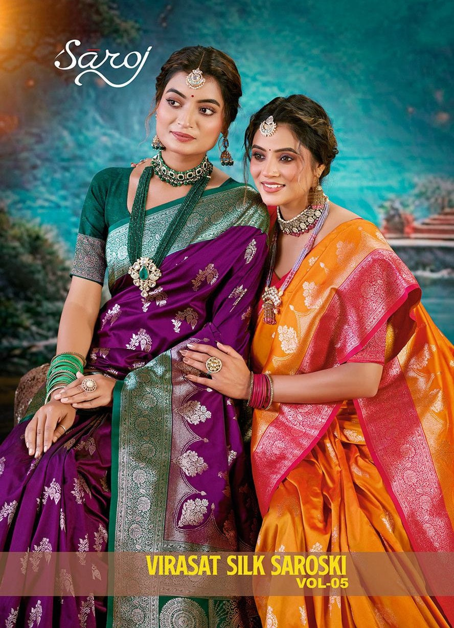 Virasat Silk Saroski Vol 5 Saroj Sarees Supplier