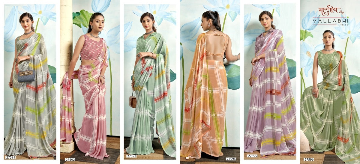 Viruka Vallabhi Prints Georgette Sarees Manufacturer Ahmedabad