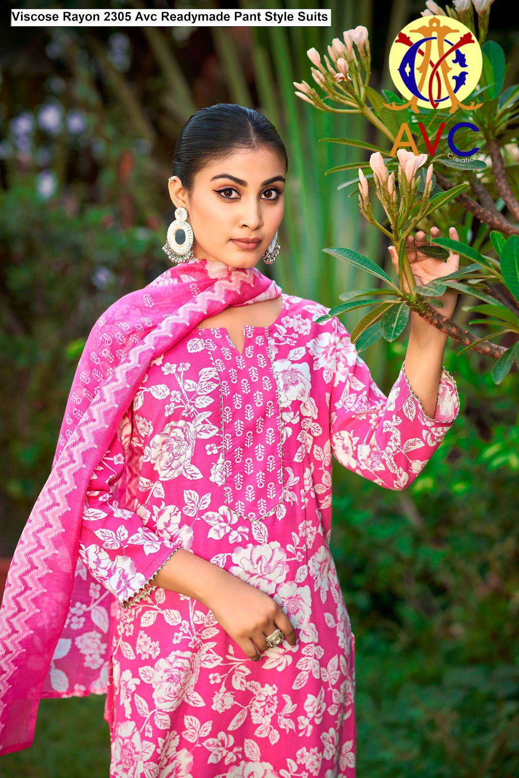Viscose Rayon 2305 Avc Readymade Pant Style Suits Wholesale Rate
