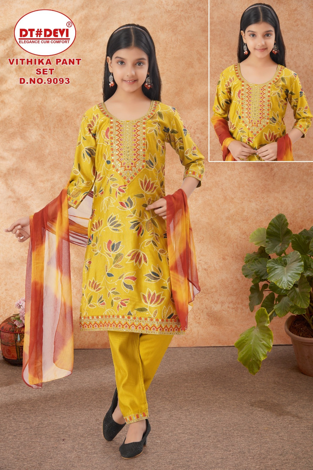 Vithika Dn 9093 Dt Devi Vetican Girls Readymade Pant Suits Manufacturer India