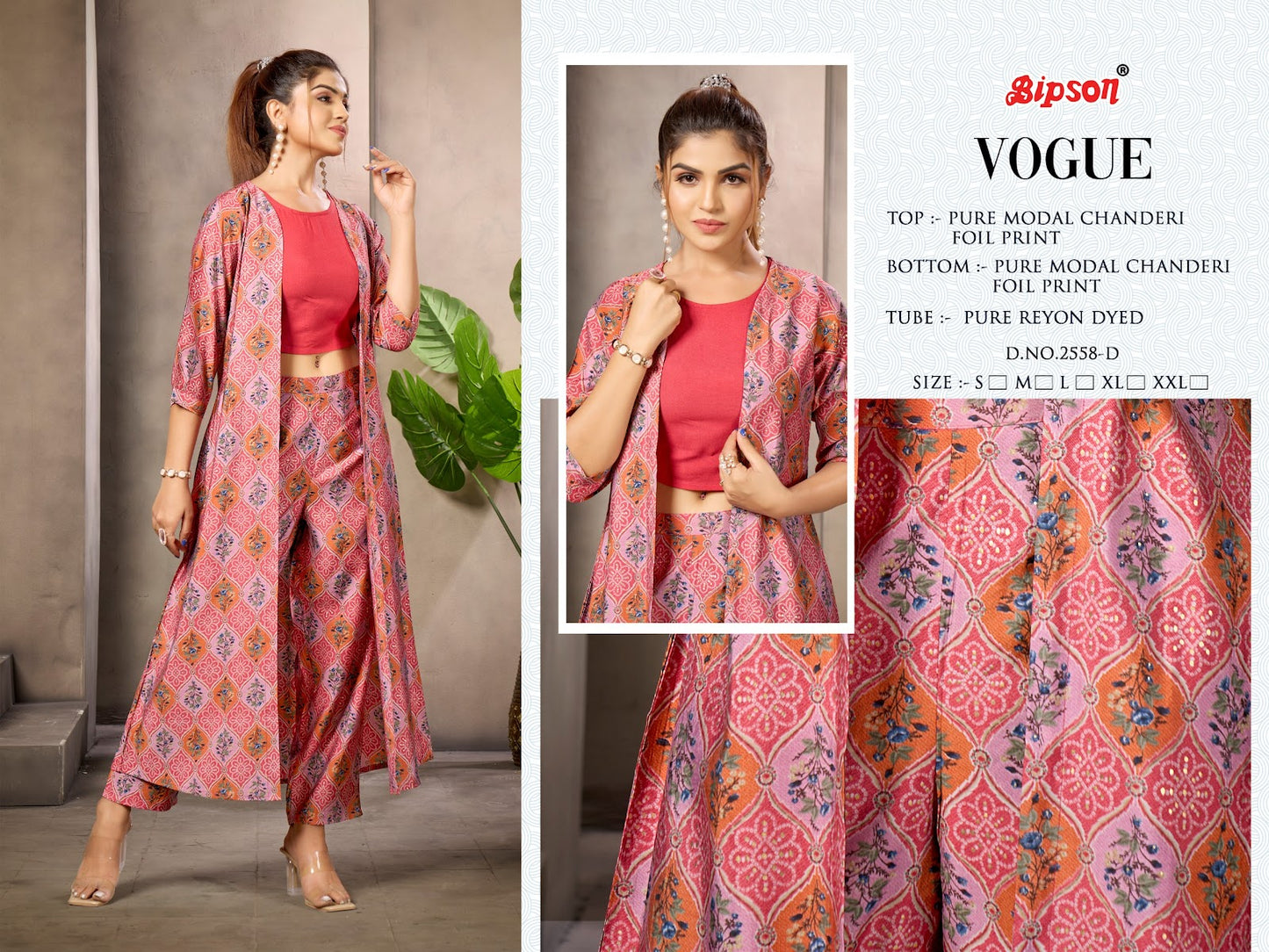 Vogue 2558 Bipson Prints Modal Chanderi Co Ord Set