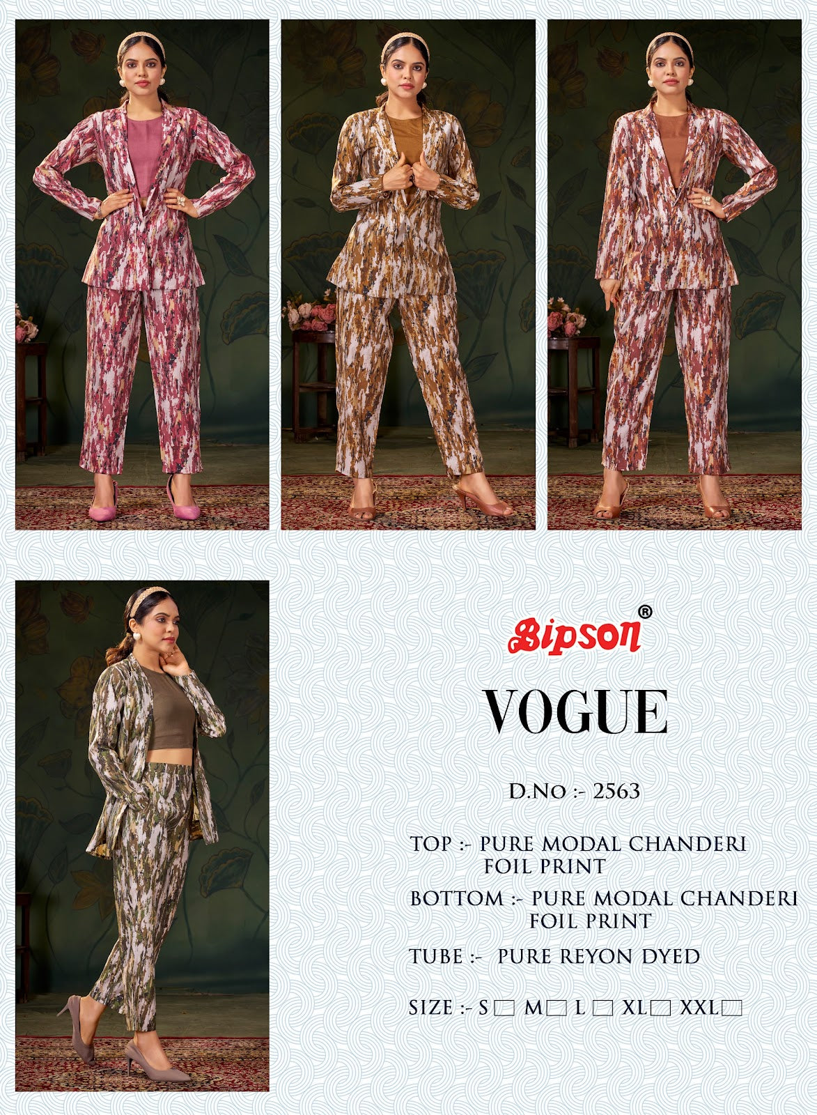 Vogue 2563 Bipson Prints Modal Chanderi Co Ord Set