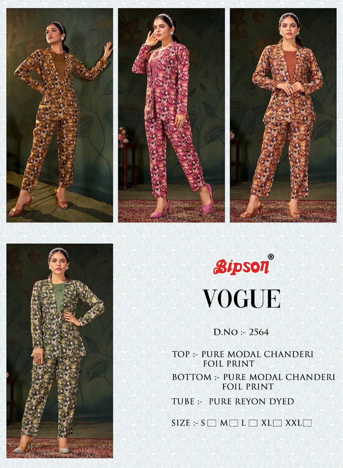 Vogue 2564 Bipson Prints Modal Chanderi Co Ord Set