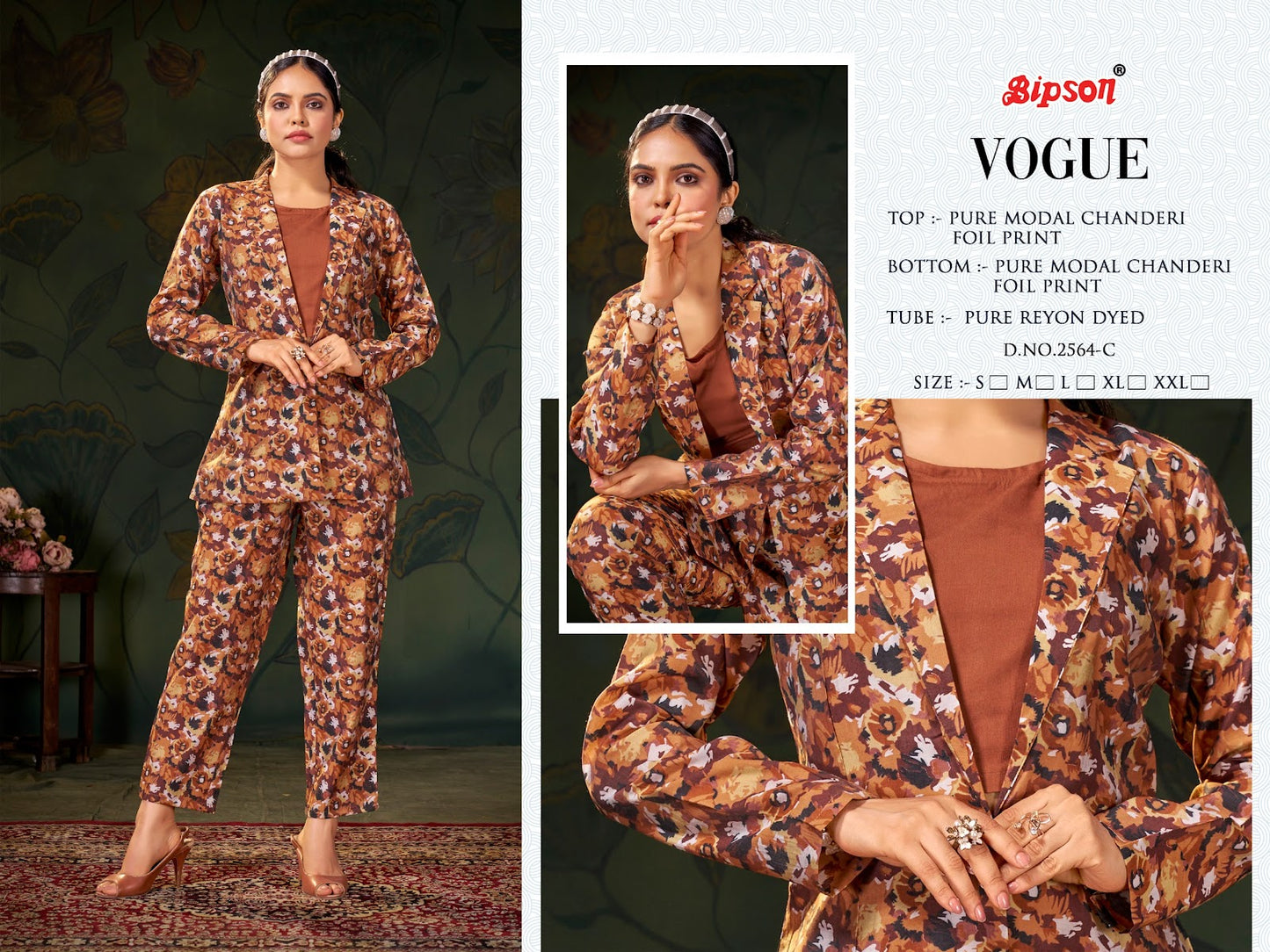 Vogue 2564 Bipson Prints Modal Chanderi Co Ord Set