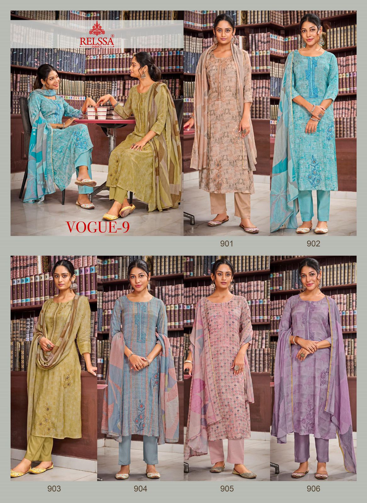 Vogue Vol 9 Relssa Fabrics Modal Pant Style Suits Wholesale Price