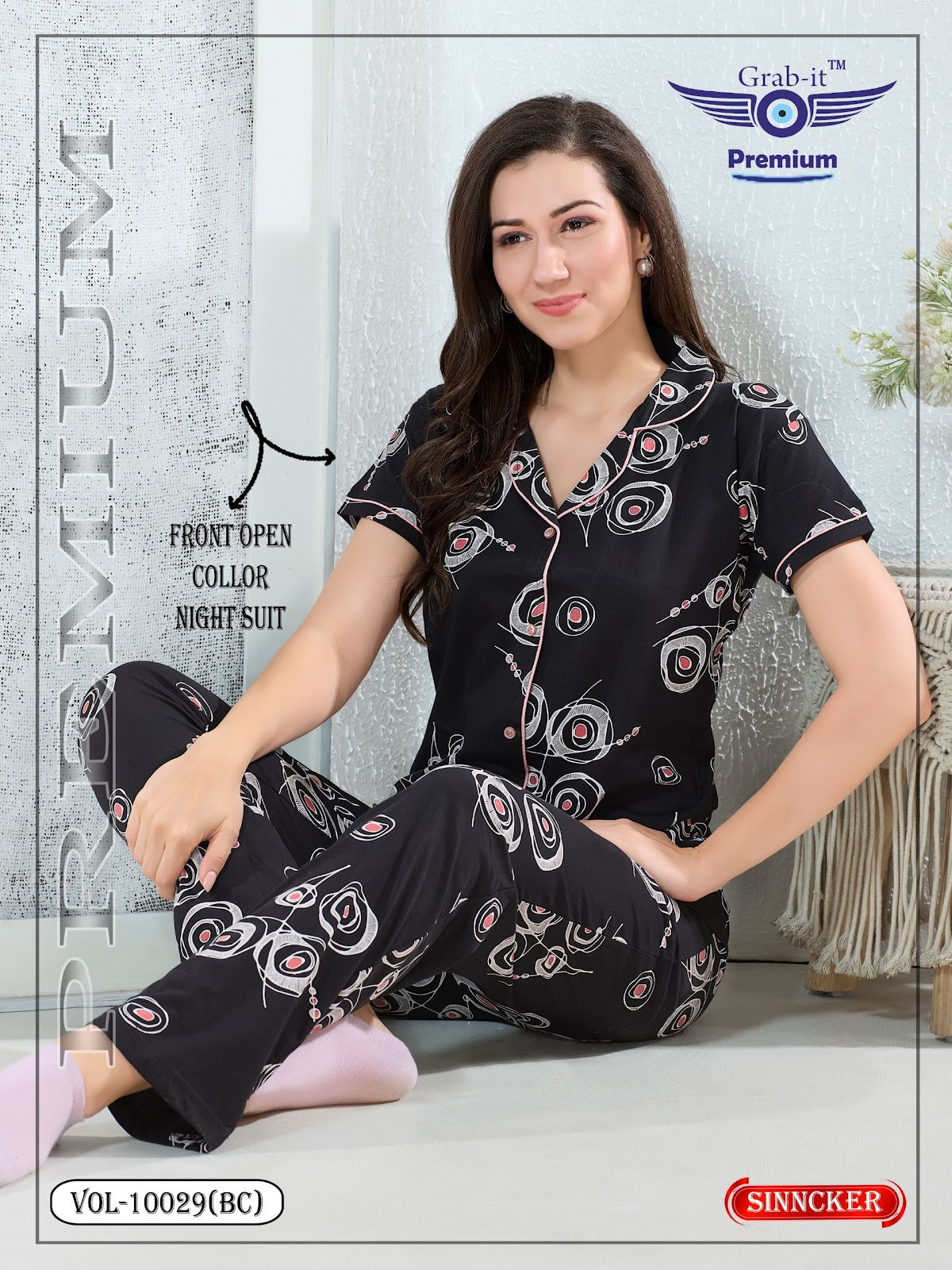 Vol 10029 Bc Grab It Sinker Collar Night Suits Exporter Ahmedabad