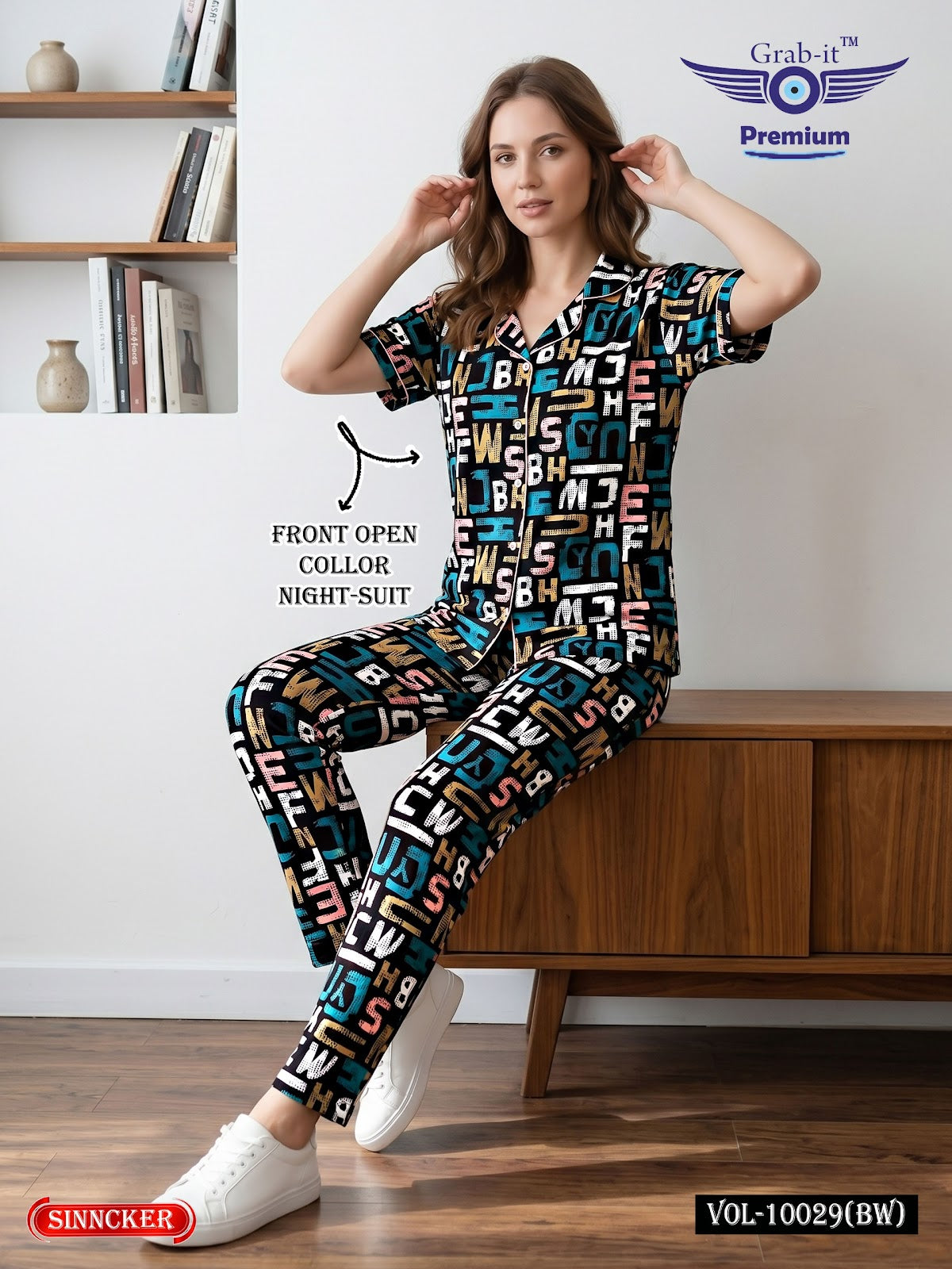 Vol 10029 Bw Grab It Sinker Collar Night Suits Wholesale Rate