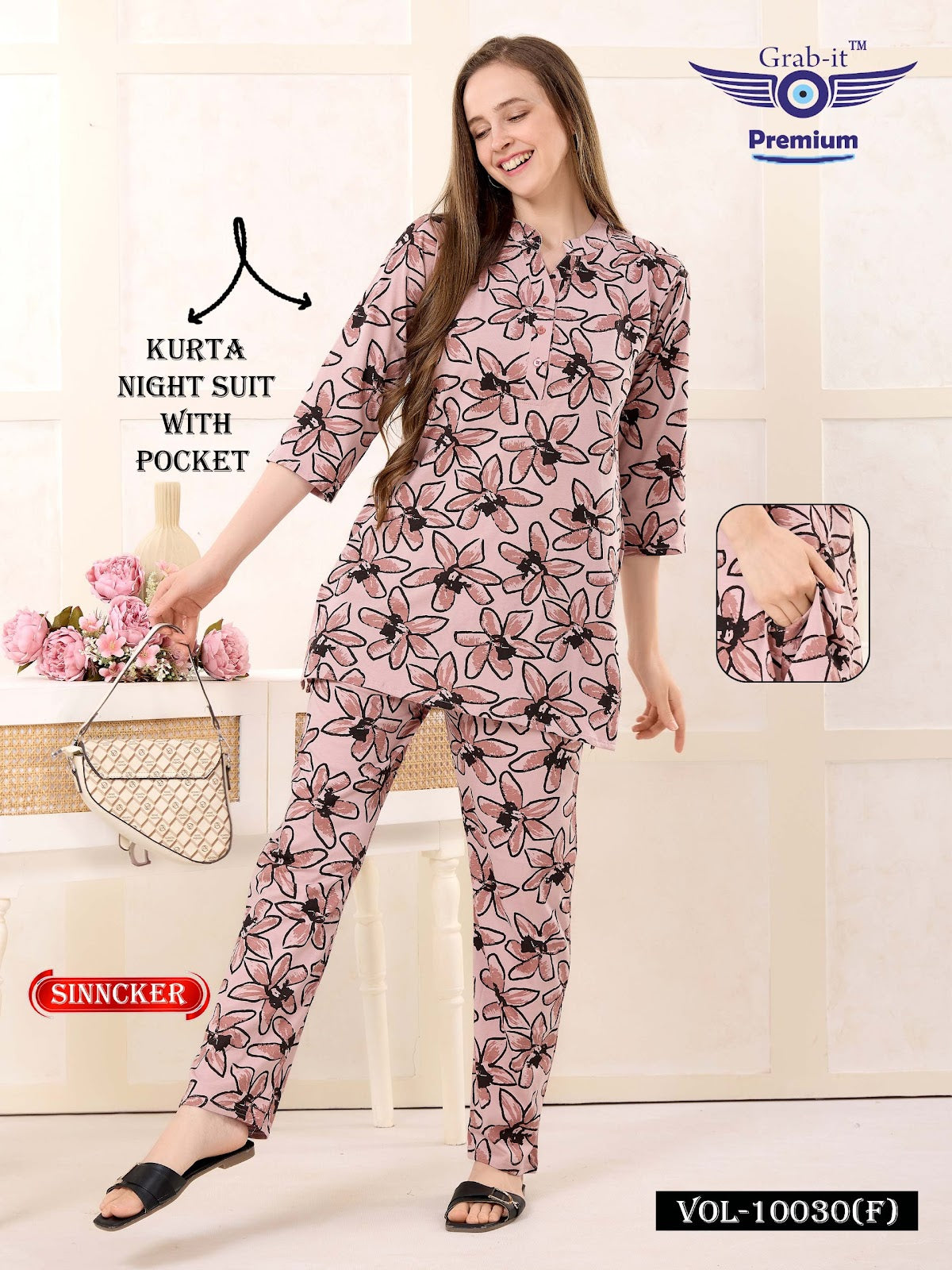 Vol 10030 F Grab It Sinker Kurta Night Suits Manufacturer Ahmedabad