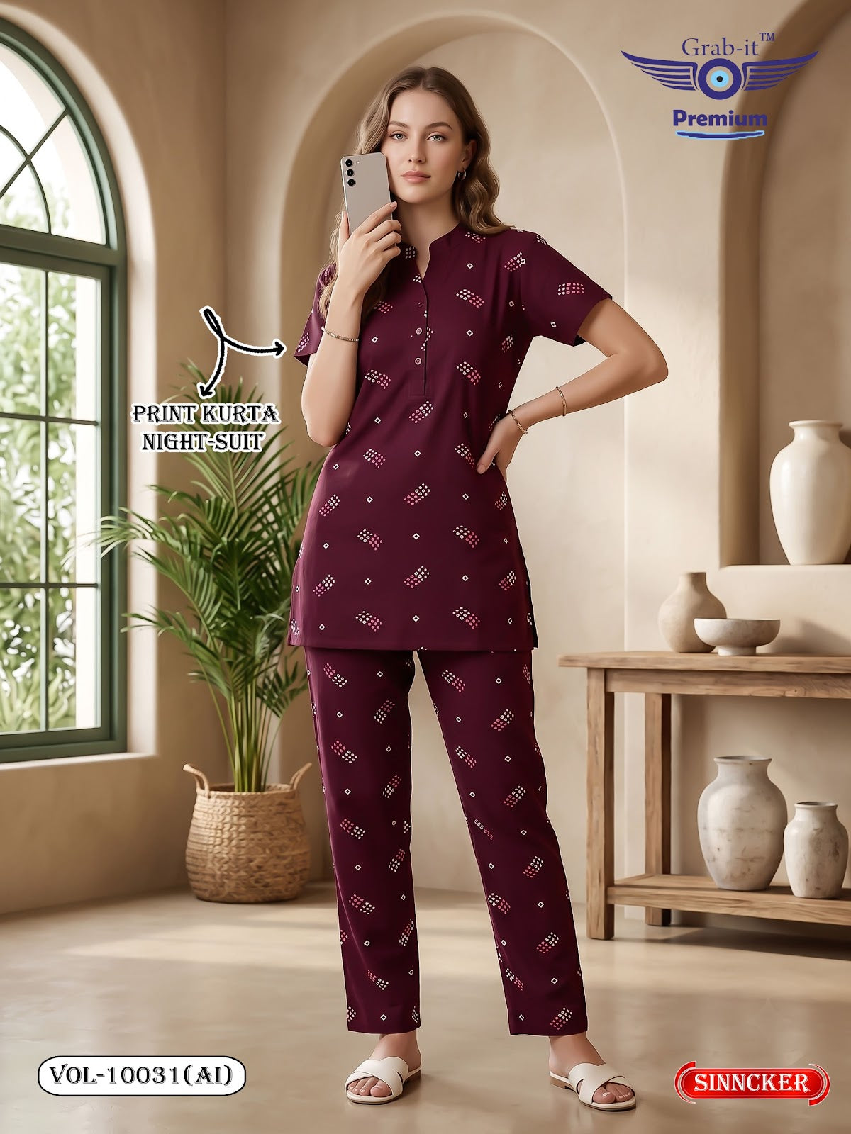 Vol 10031 Ai Grab It Sincker Kurta Night Suits Exporter India
