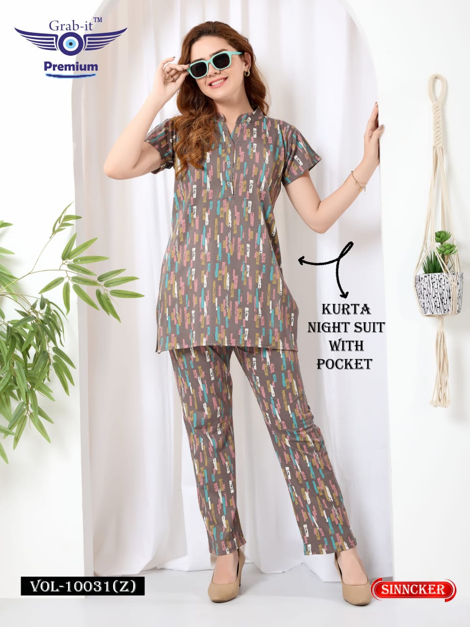 Vol 10031 Z Grab It Sinker Kurta Night Suits Wholesaler Gujarat