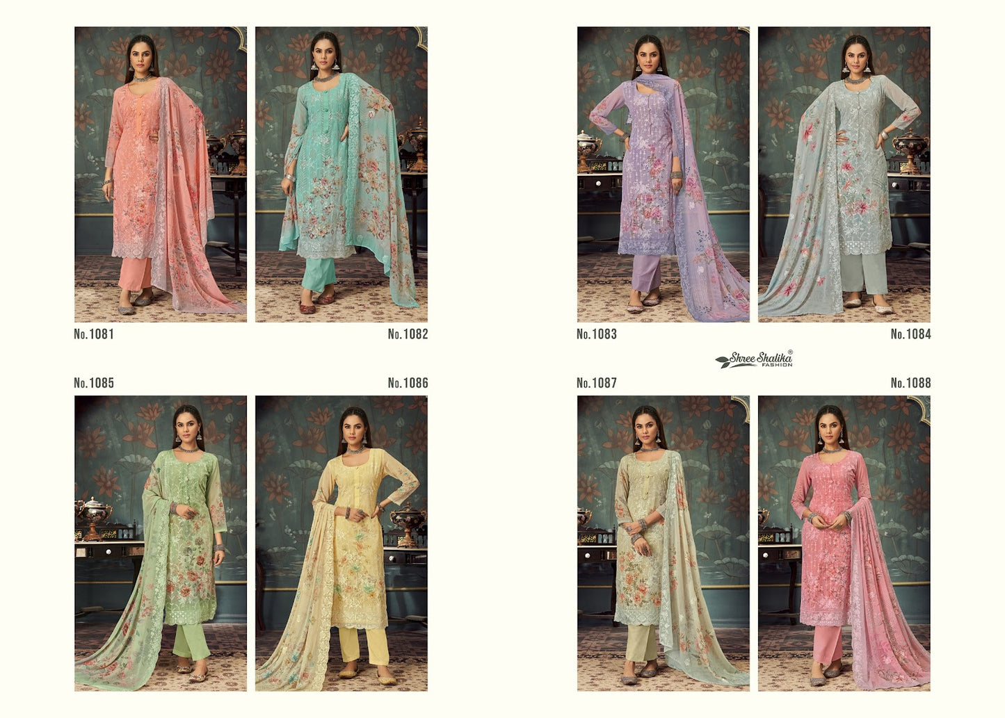 Vol 108 Shree Shalika Fashion Georgette Pant Style Suits Exporter Ahmedabad